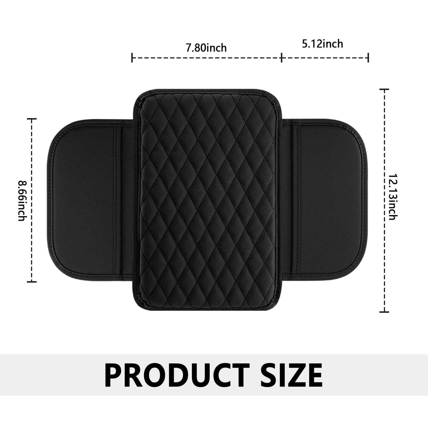 Stacool Car Armrest Cover with 2 Storage Bags – Black