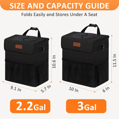 Vankor Leakproof Vehicle Trash Can for Car, SUV & Truck