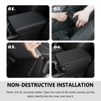 Stacool Car Armrest Cover with 2 Storage Bags – Black