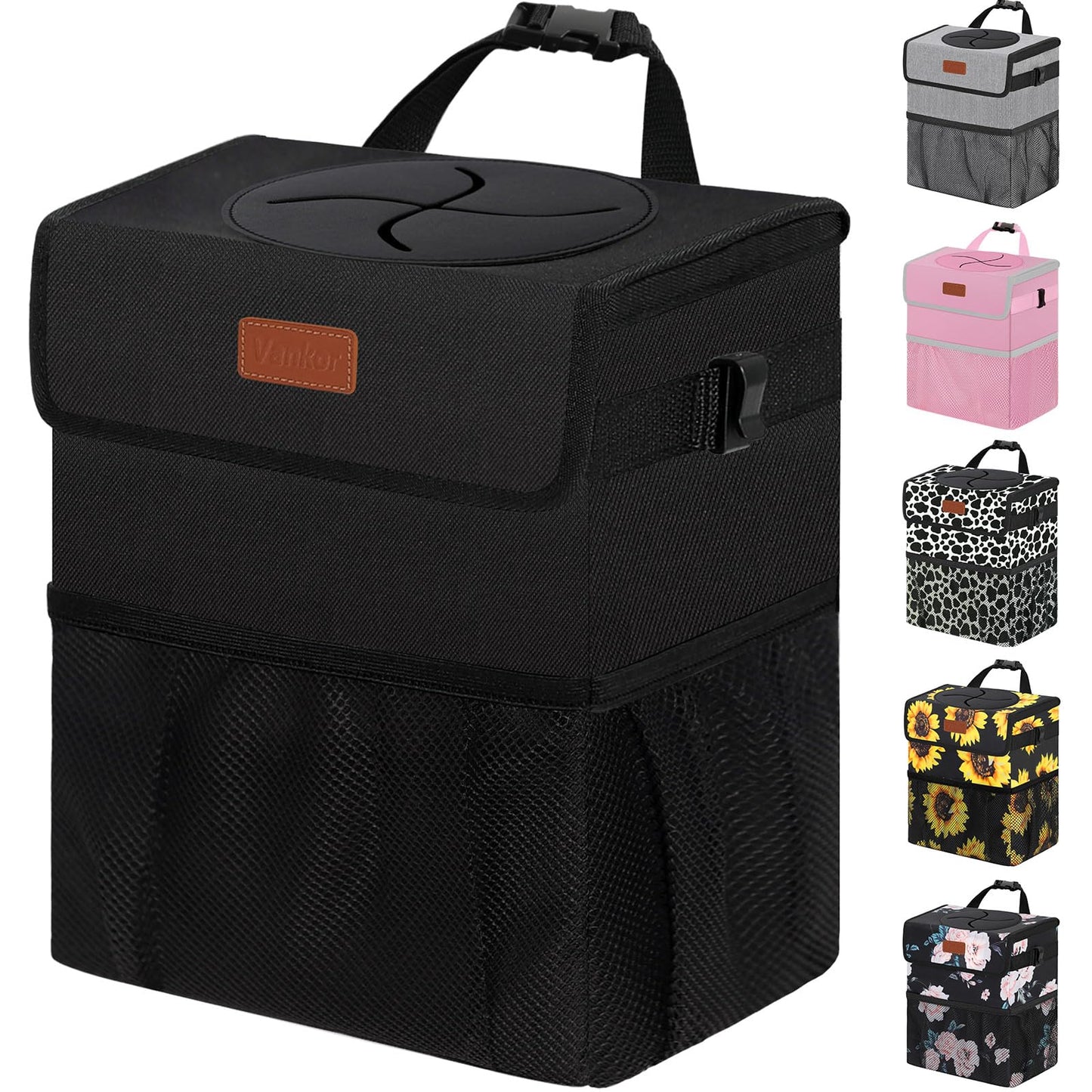 Vankor Leakproof Vehicle Trash Can for Car, SUV & Truck
